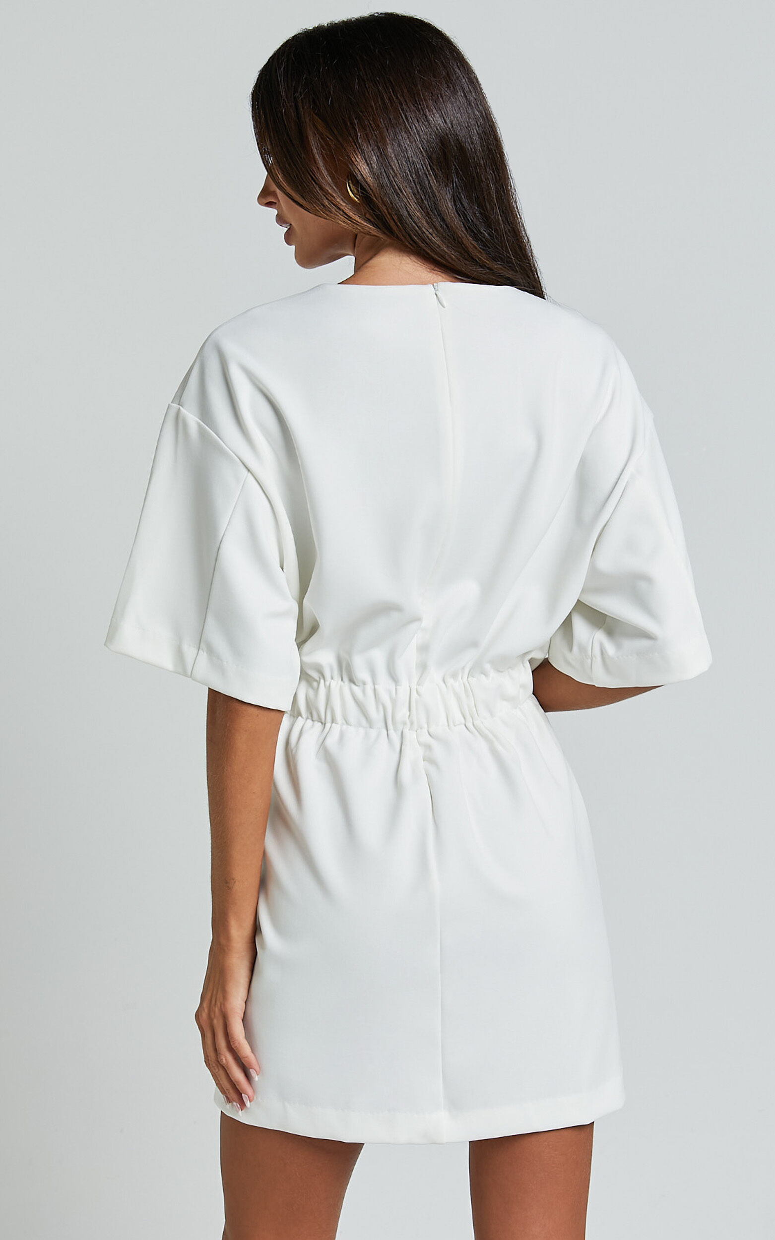 White silk t shirt dress 2025