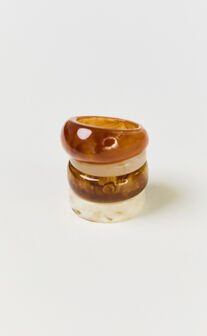 Serena Rings - 4 Pack Resin Rings in Multi