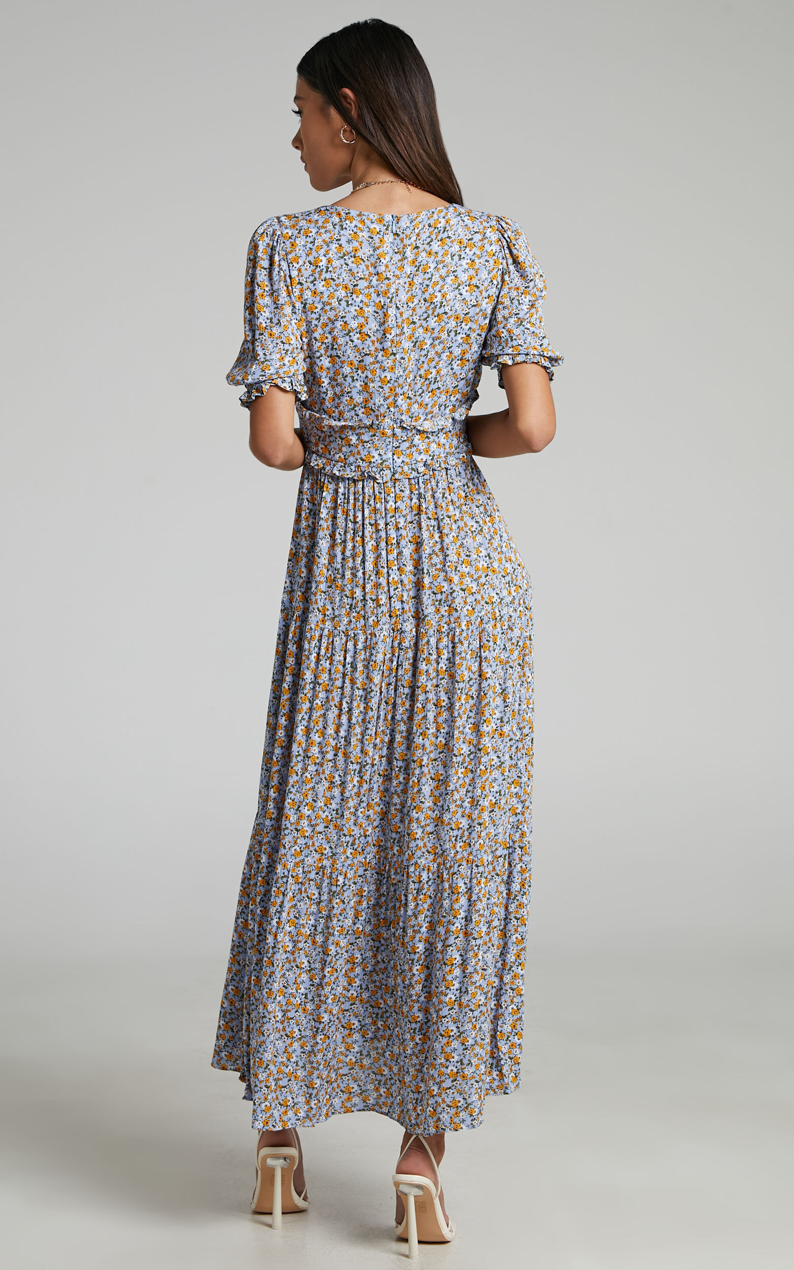 Ditsy print top maxi dress