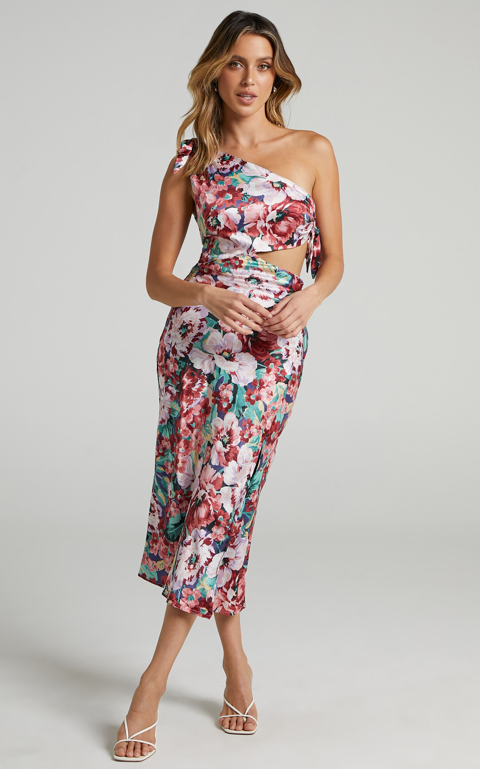 Glaucus One Shoulder Midi Dress in Amorous Floral | Showpo USA