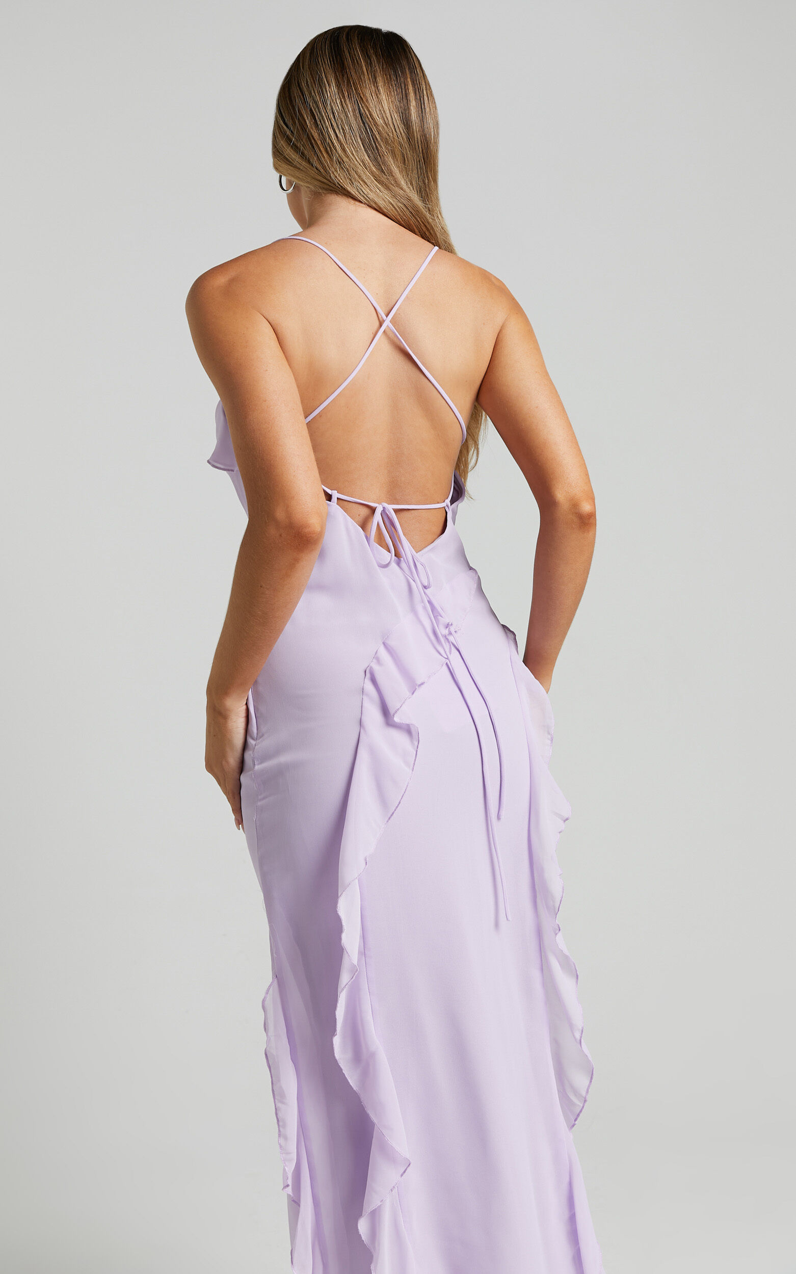 Lilac ruffle dress clearance
