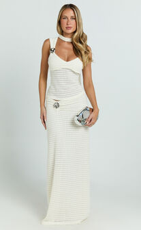 Lioness - In Your Dreams Maxi Skirt in Beige