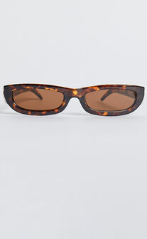 Connor Sunglasses - Thin Rectangle Sunglasses in Tort