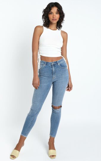 Abrand - A High Skinny Ankle Basher Jean in Breakthru