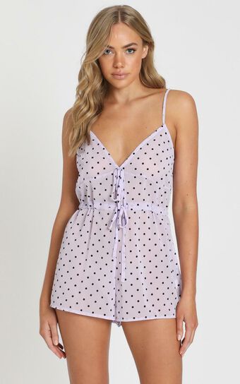 Shadow Of Us Romper in Lilac Spot