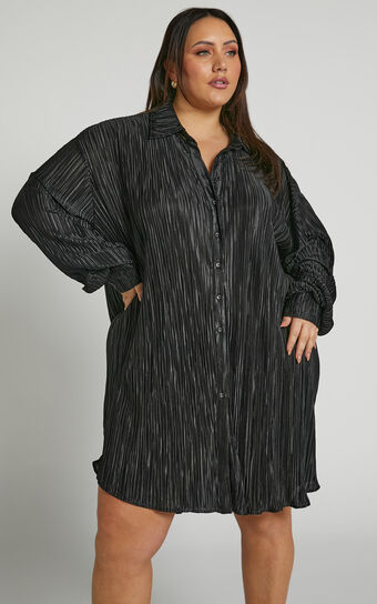 Lioness - Leo Dress in Onyx Pinstripe
