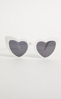 Isobel Heart Sunglasses in White