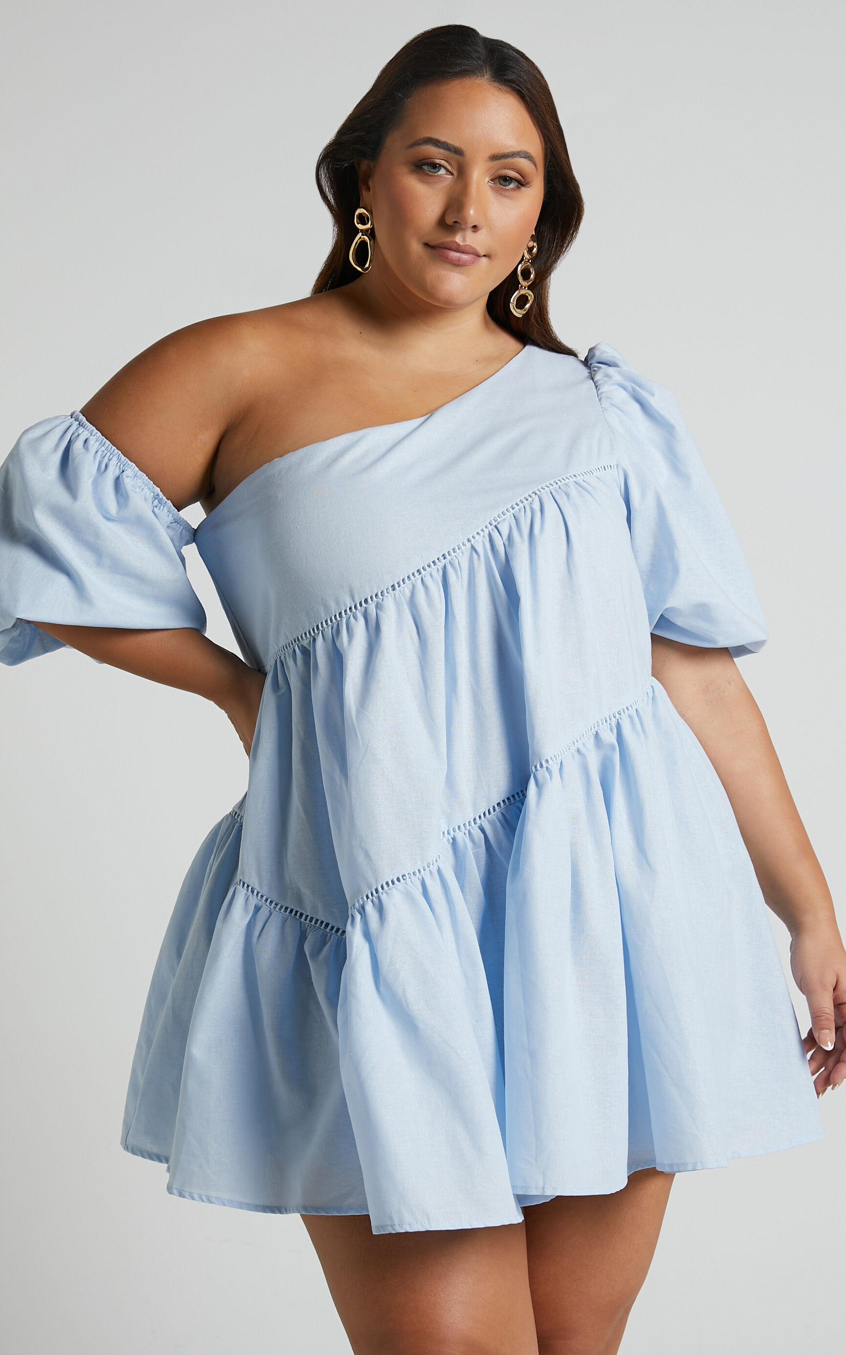 Light Blue Asymmetrical Dress