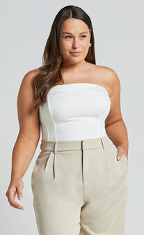 Vaira Top - Strapless Corset Top in White