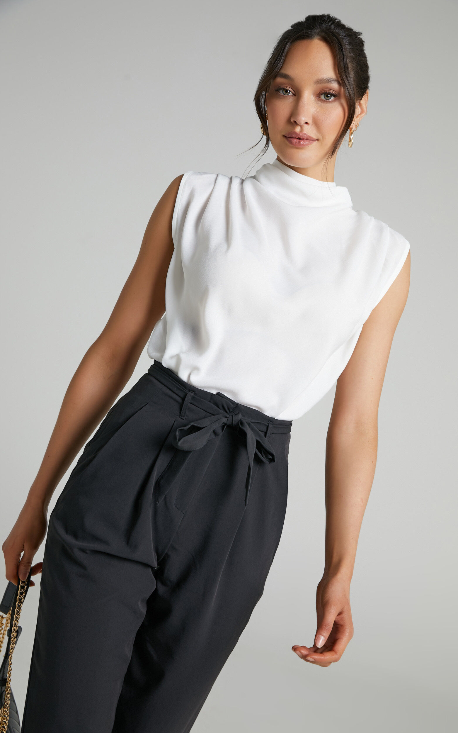 Arianae Top High Neck Top in White Showpo USA