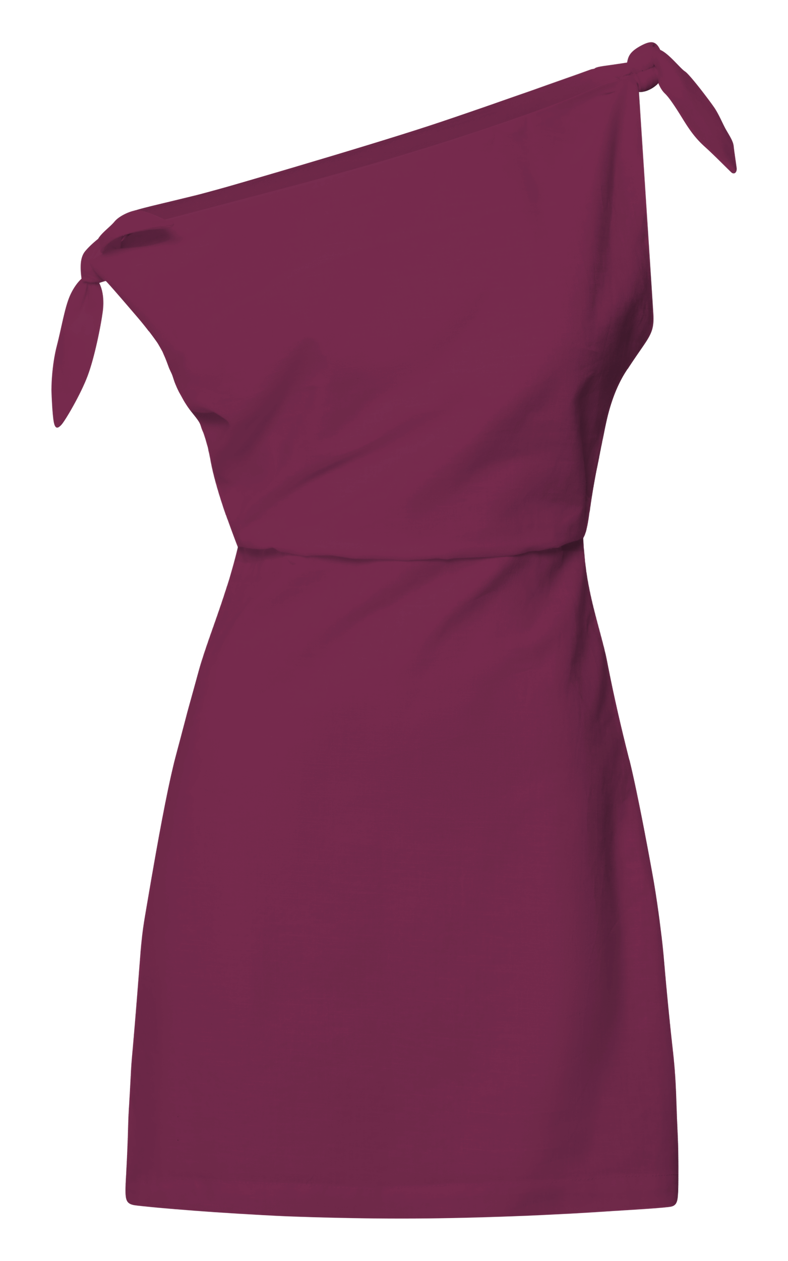 Jeofina Mini Dress - Off The Shoulder Linen Look Dress in Merlot | Showpo