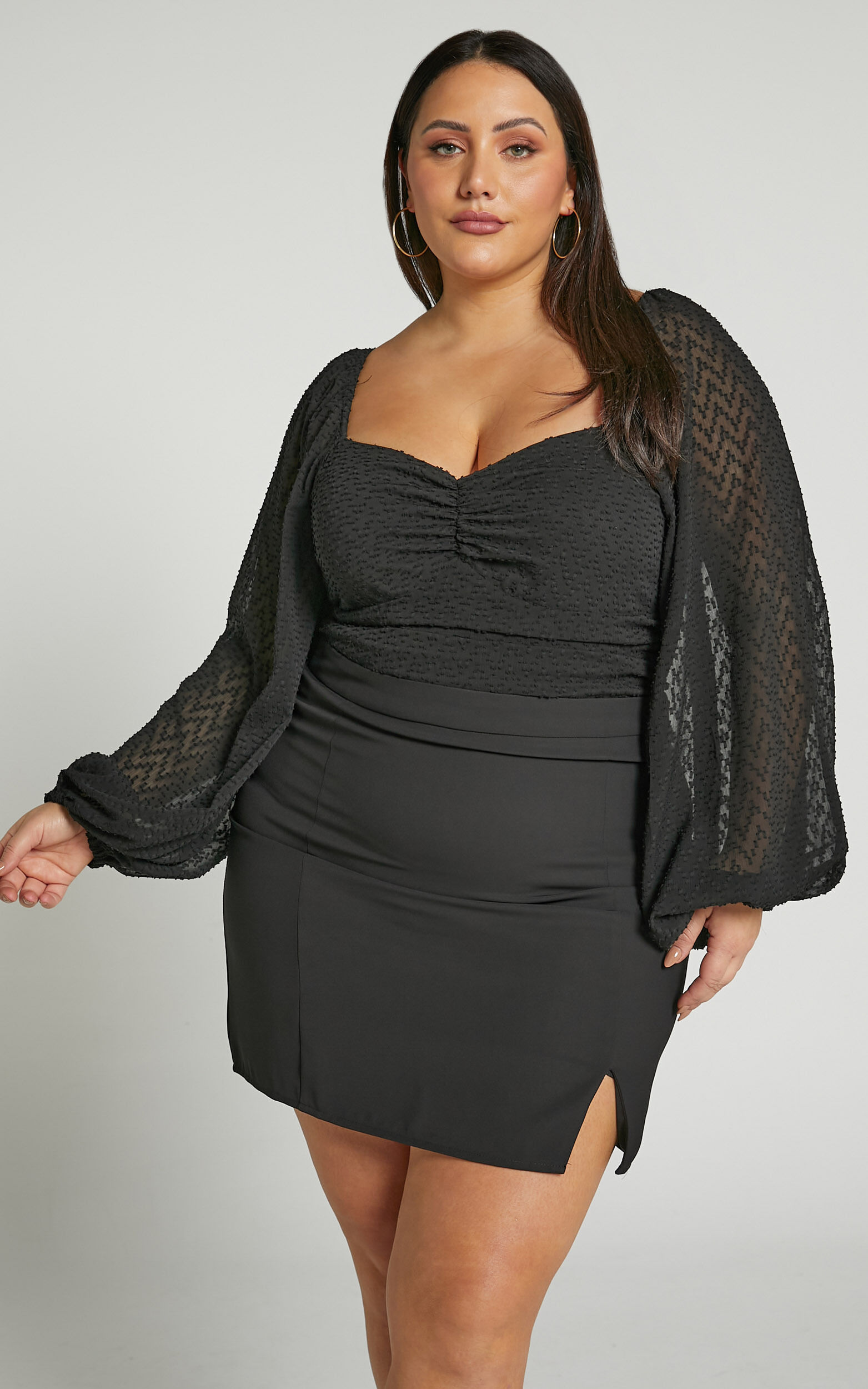 High waist mini split skirt shop