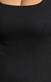 Wilder Midi Dress - Textured Thigh Split Bodycon Dress in Black | Showpo