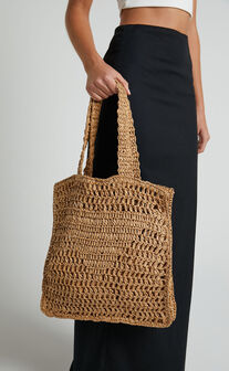 Paros Crochet Tote Bag in Tan