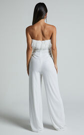 Leonora Jumpsuit - Strapless Straight Leg Jumpsuit in White | Showpo USA