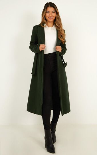 Green With Envy Coat In Forest Green