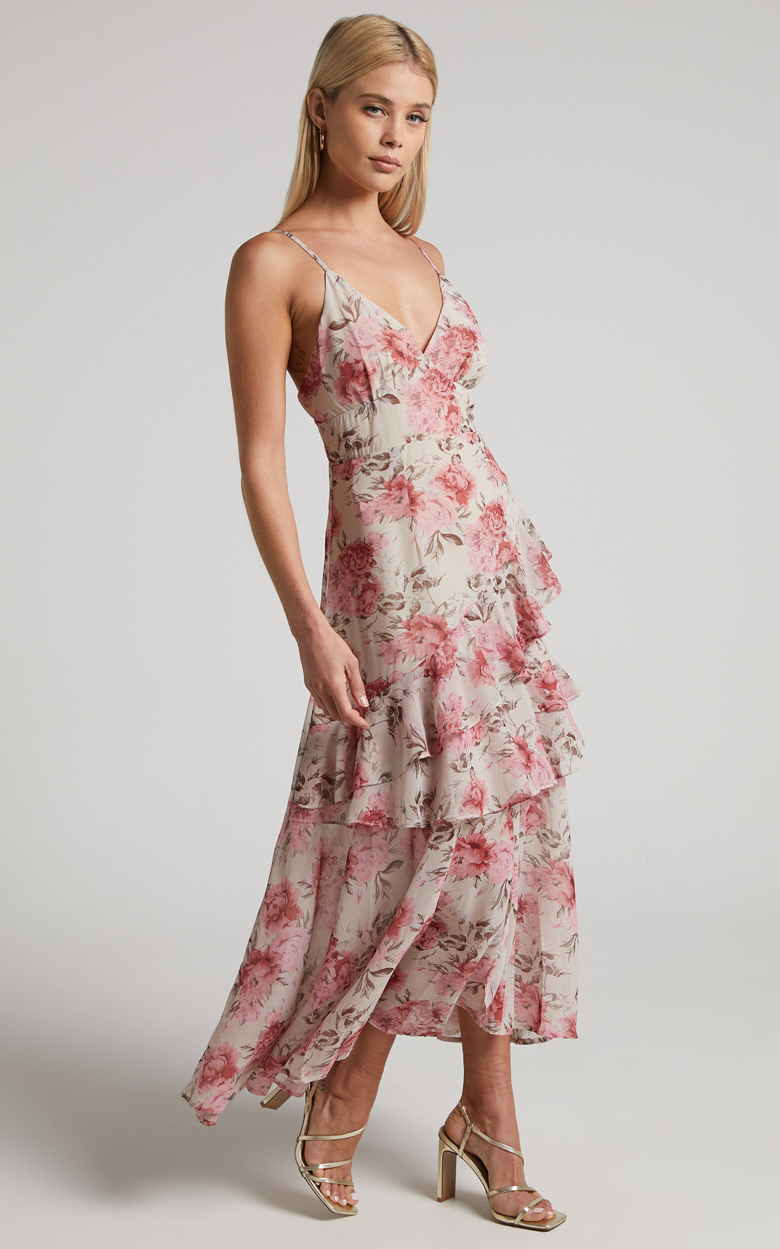 Keepsake pink store ruffle dress