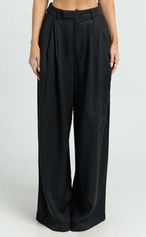 Clarke Pants - High Waist Wide Leg Pants in Black