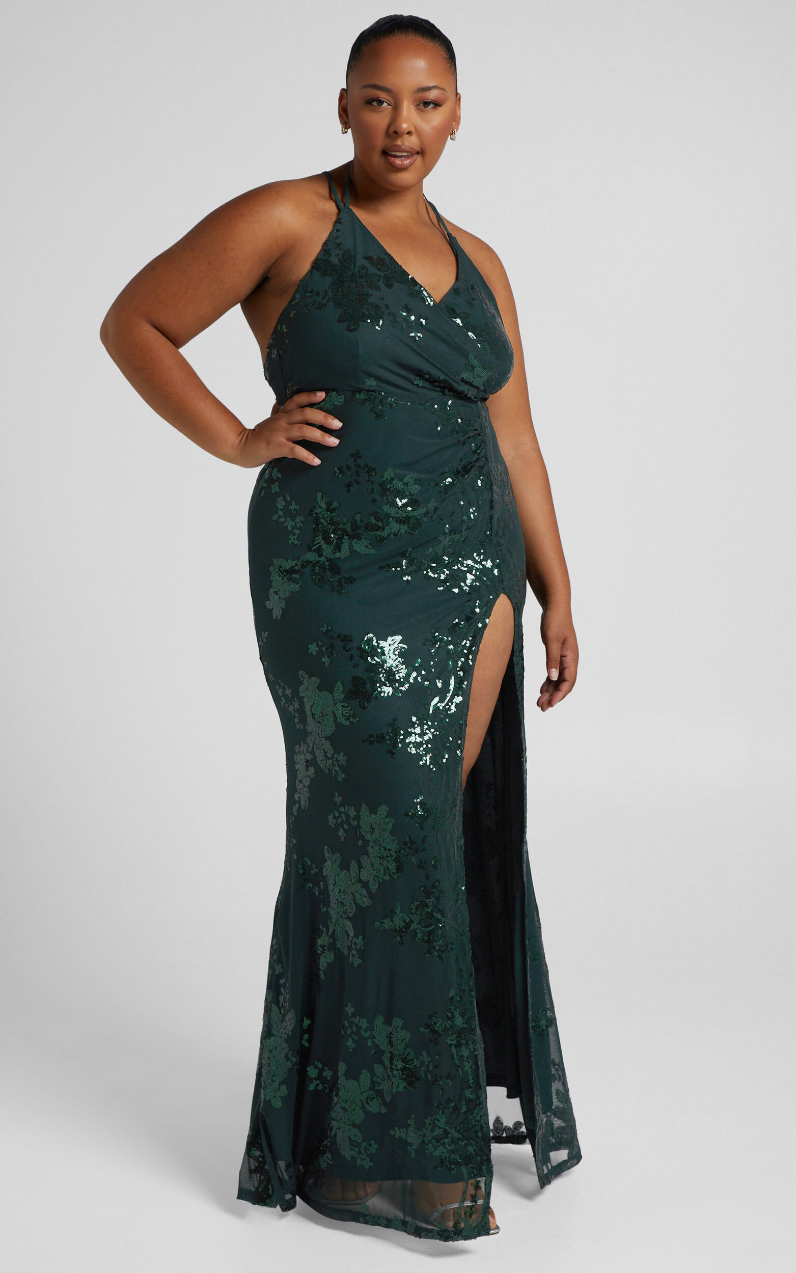 Sequin maxi dress size 18 on sale