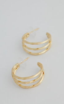 Promise Hoop Earrings in Gold