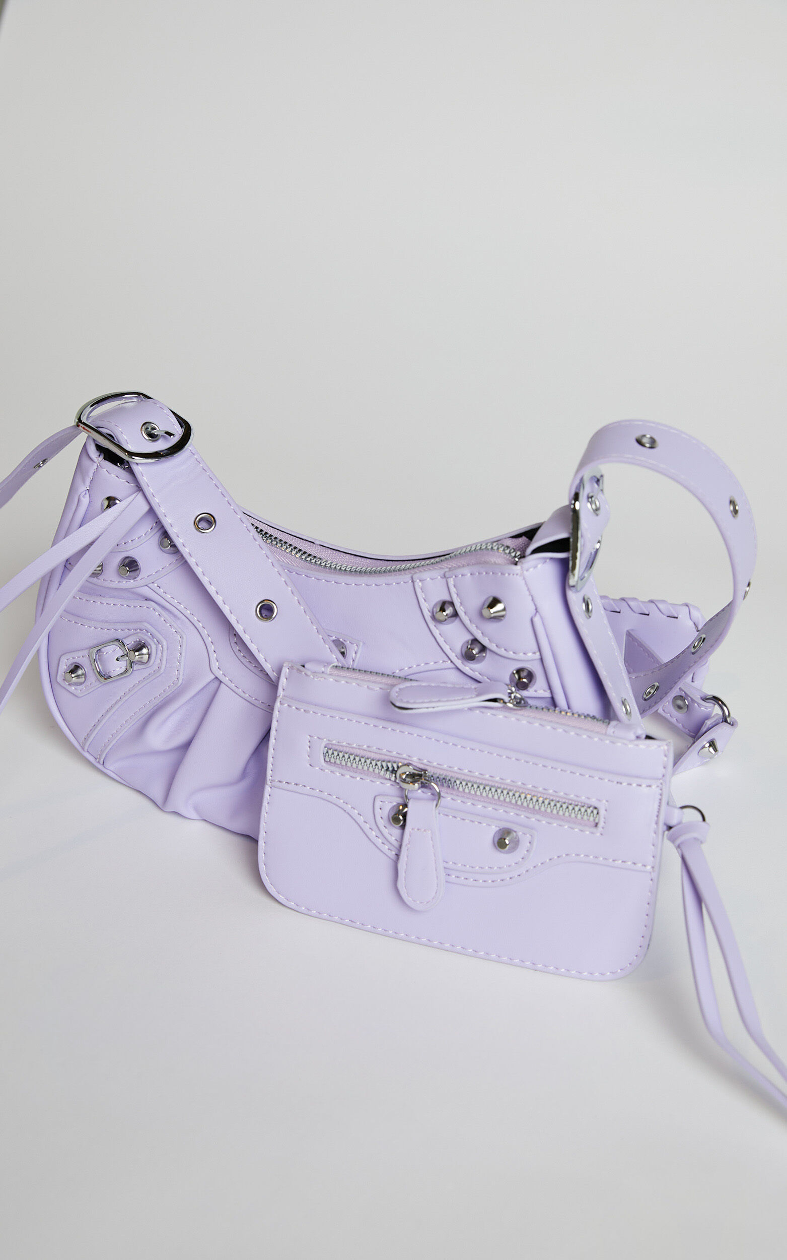Zipporah Bag - Silver Stud Detail Crossbody Bag in Purple - NoSize, PRP2