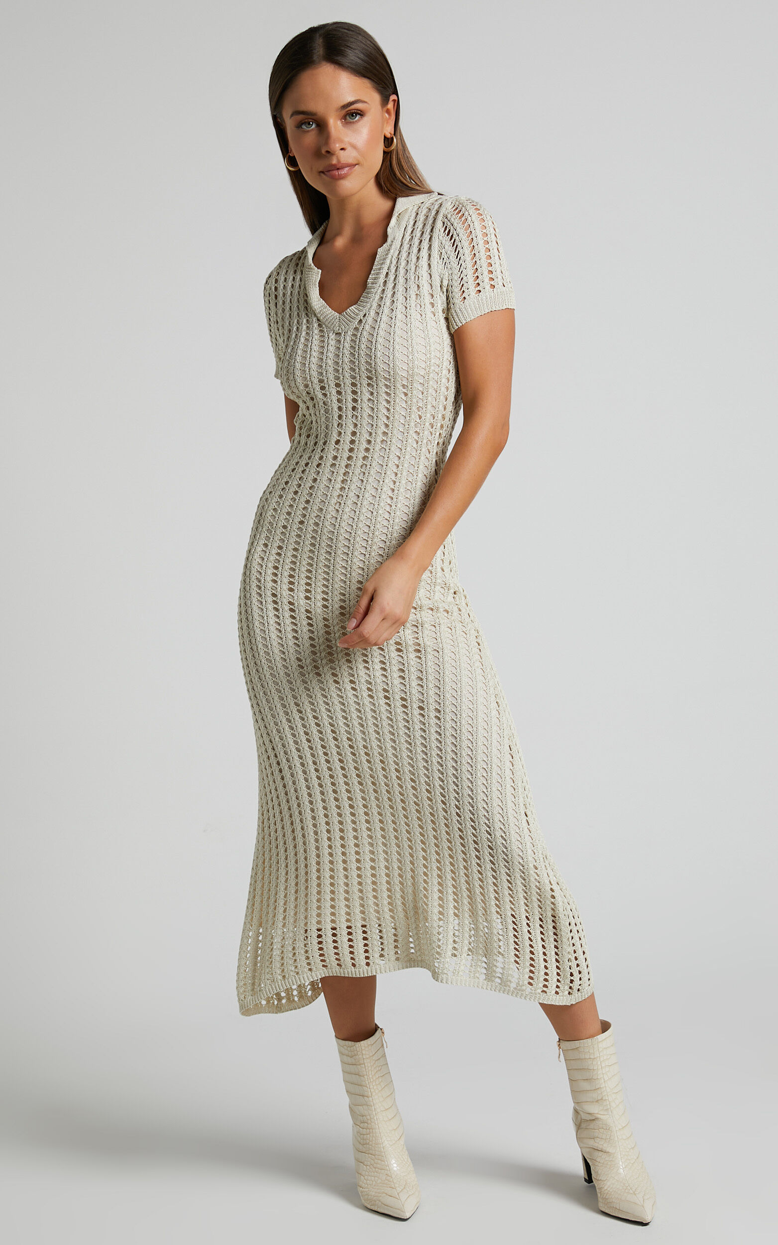 Gray short new arrivals sleeve dress