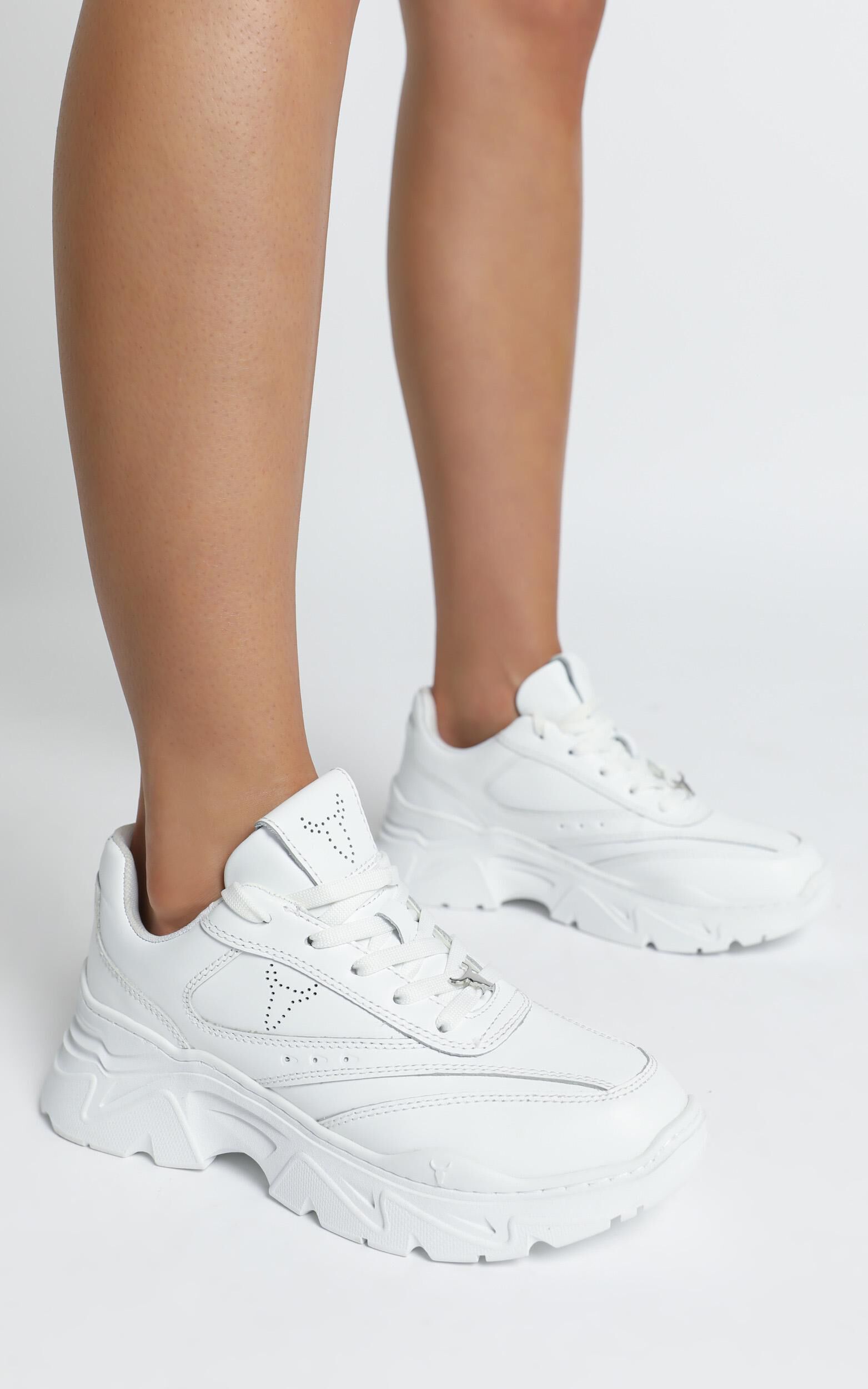 Windsor Smith Craze Sneakers in White Leather Showpo