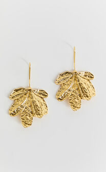 Elise Earrings - Flower Drop Earrings in Gold