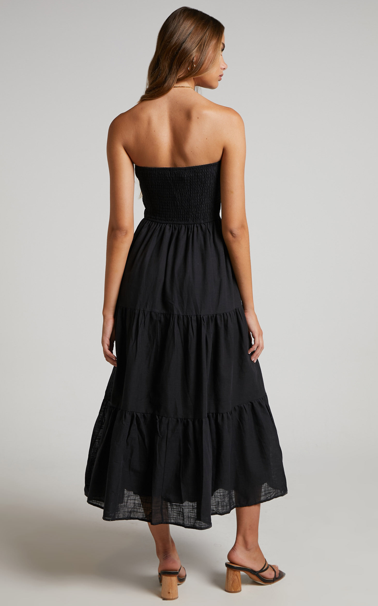 Shirred strapless sale dress