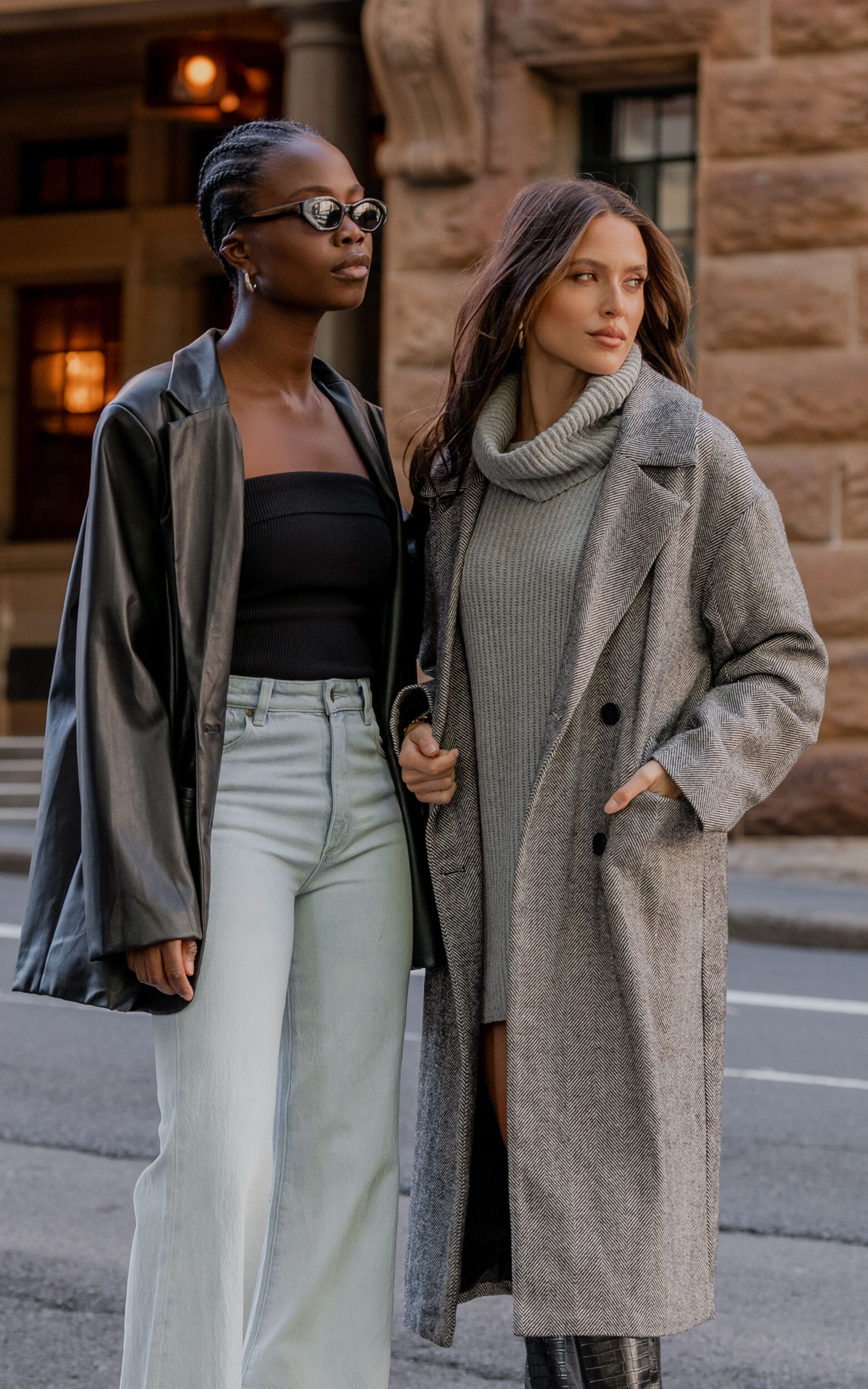 Grey fake leather jacket store