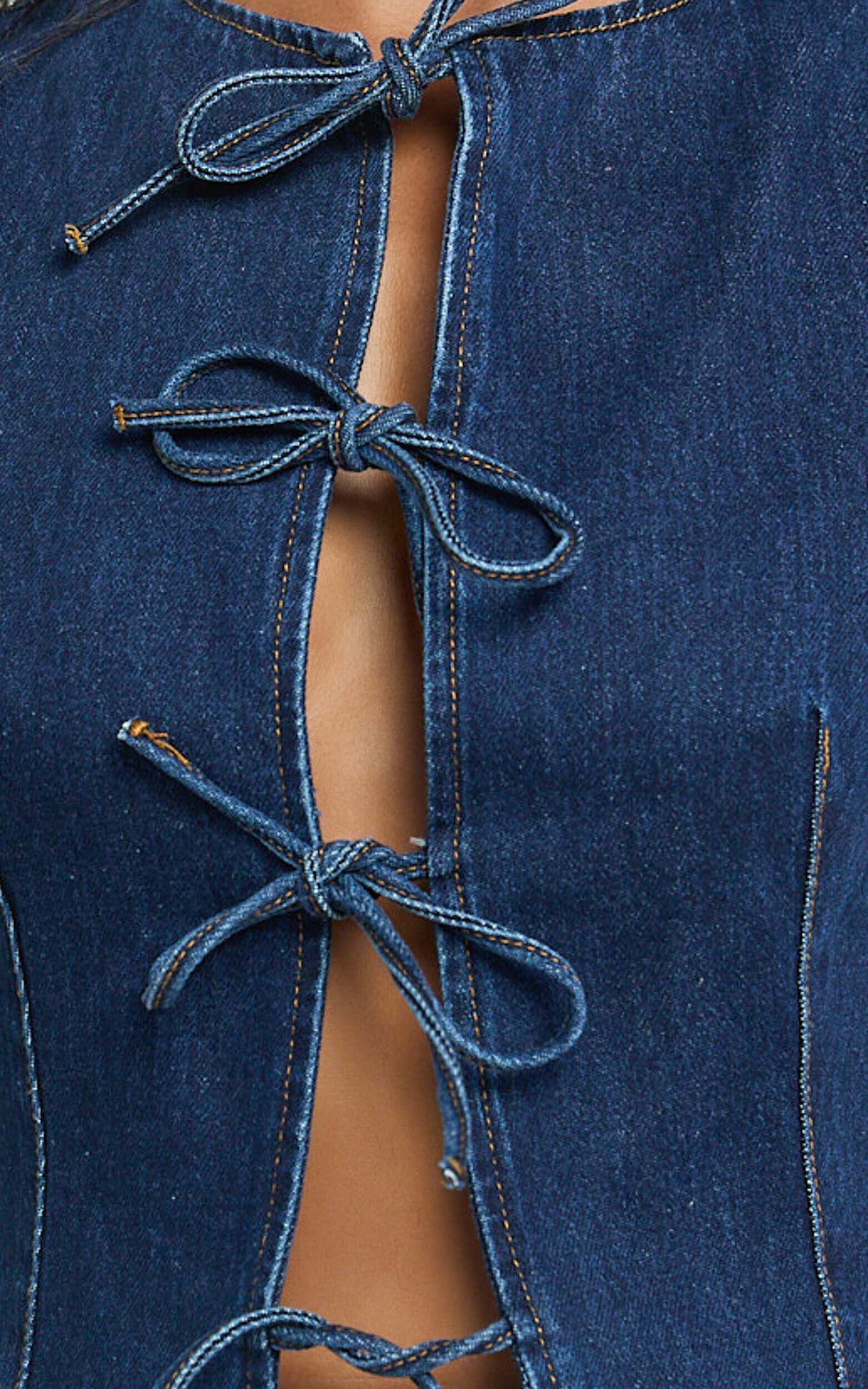 セール】LACE UP DENIM TOPS（シャツ/ブラウス）｜CLANE（クラネ