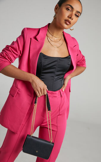 RUNAWAY LABEL Amity Blazer Pants Suit (Pink) - Rent this dress!