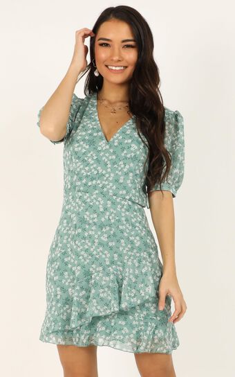 Chill Zone Dress In Sage Floral