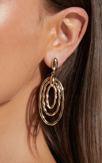 Augusta Earring Tiered Hoop Drop Earrings in Gold  Australia