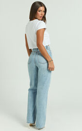 Miho Jeans - High Waisted Recycled Cotton Distressed Straight Leg Denim ...