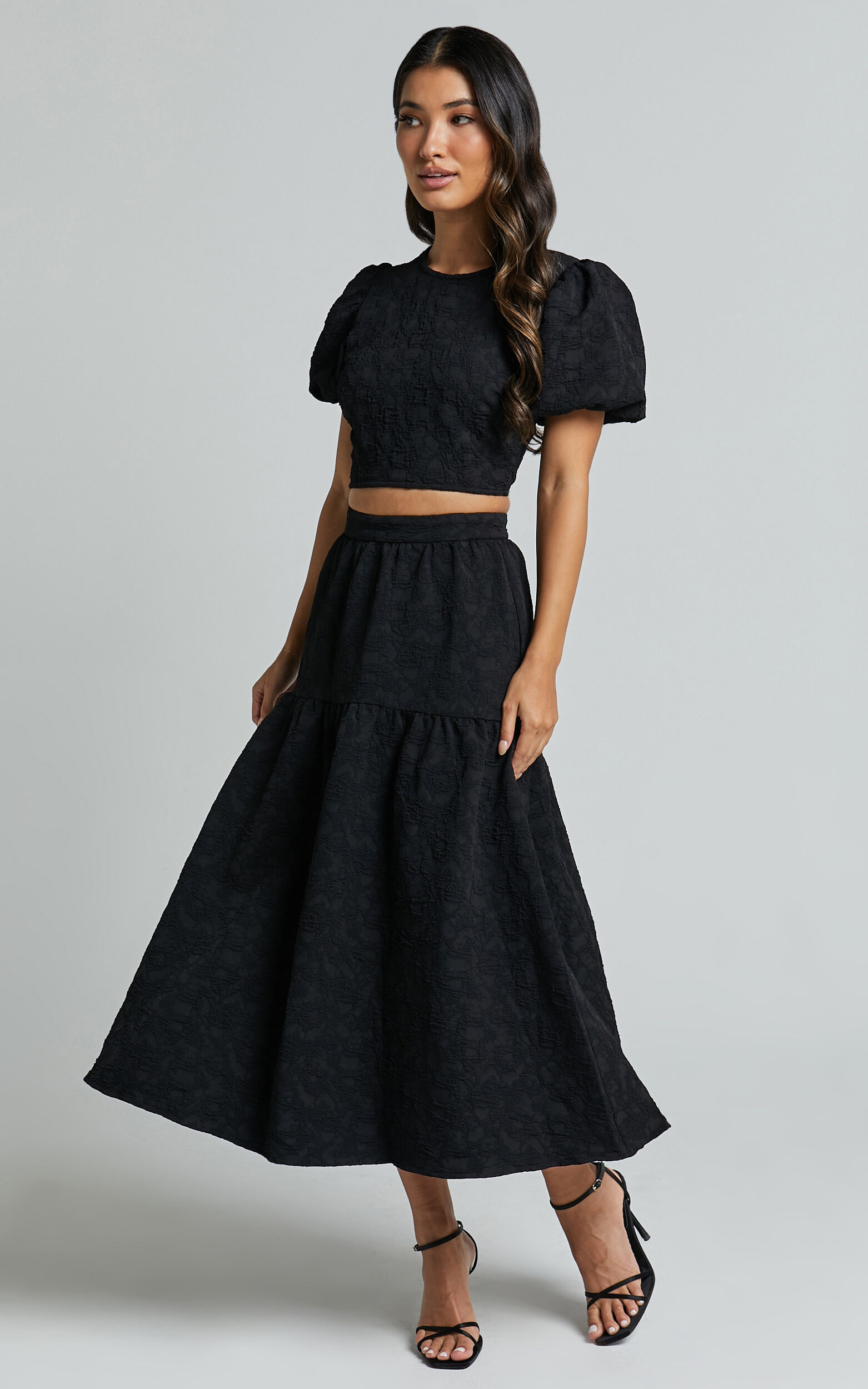 Black two store piece skirt set