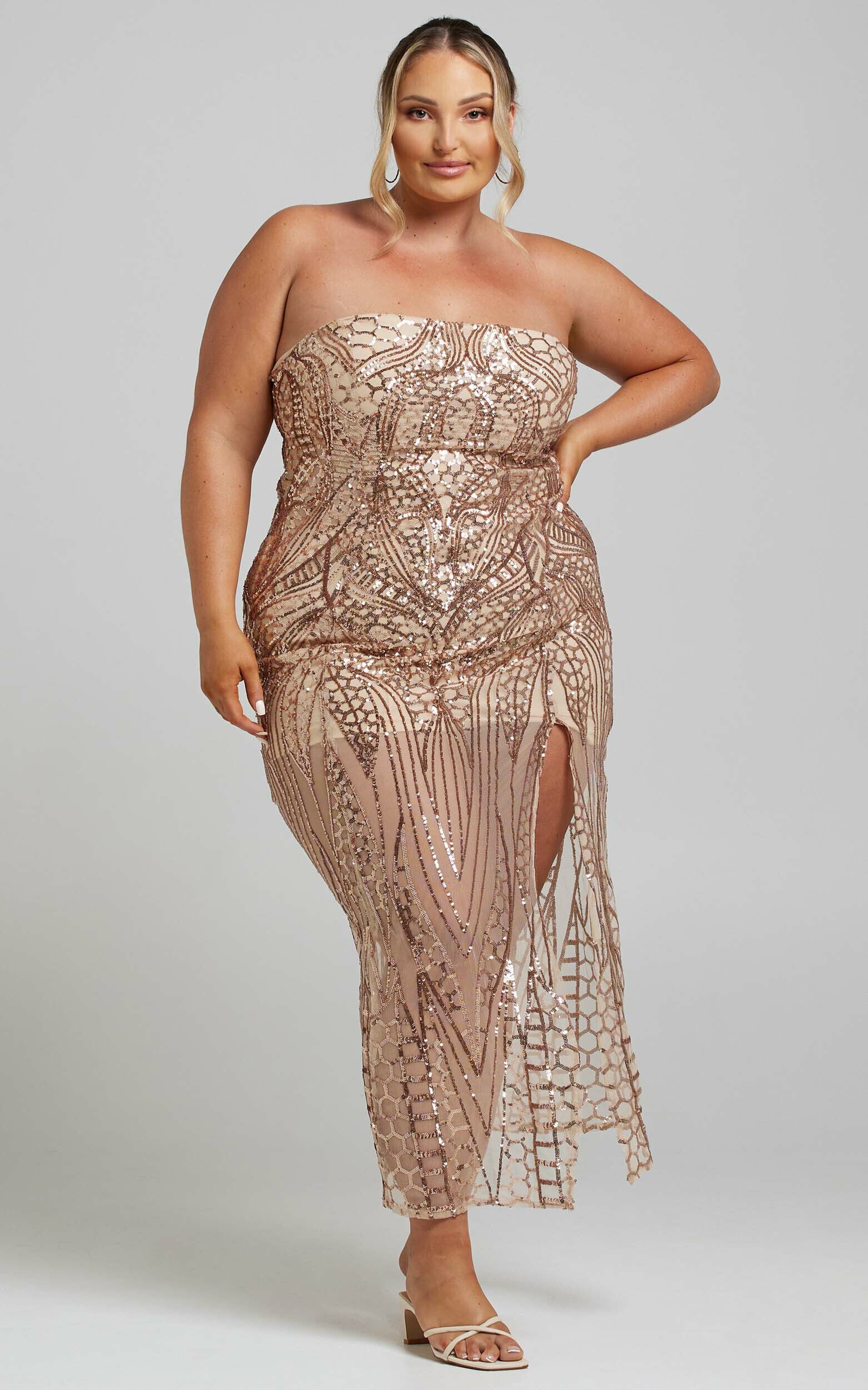 Rose gold dress showpo hot sale