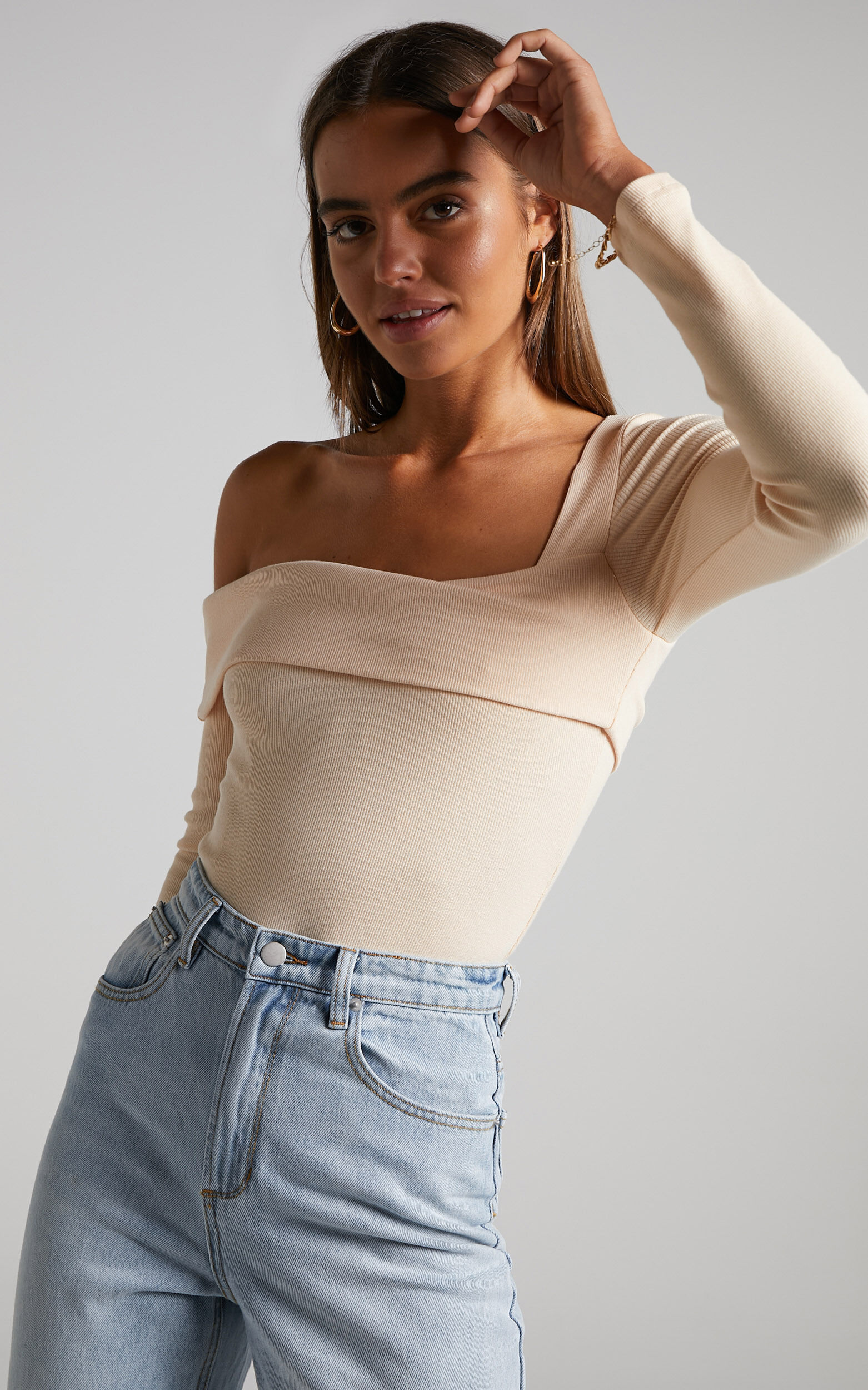 One shoulder long sleeve deals