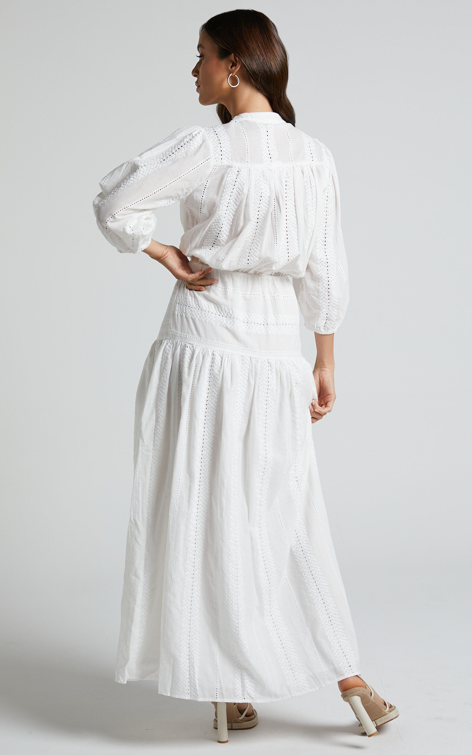 ワンピース ETMON 2Way Sleeve Belted Dress, White BELTED SHORT-SLEEVED MIDI SHIRT DRESS - WHITE | COS