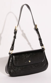 Nikki Mini Shoulder Bag in Black PU