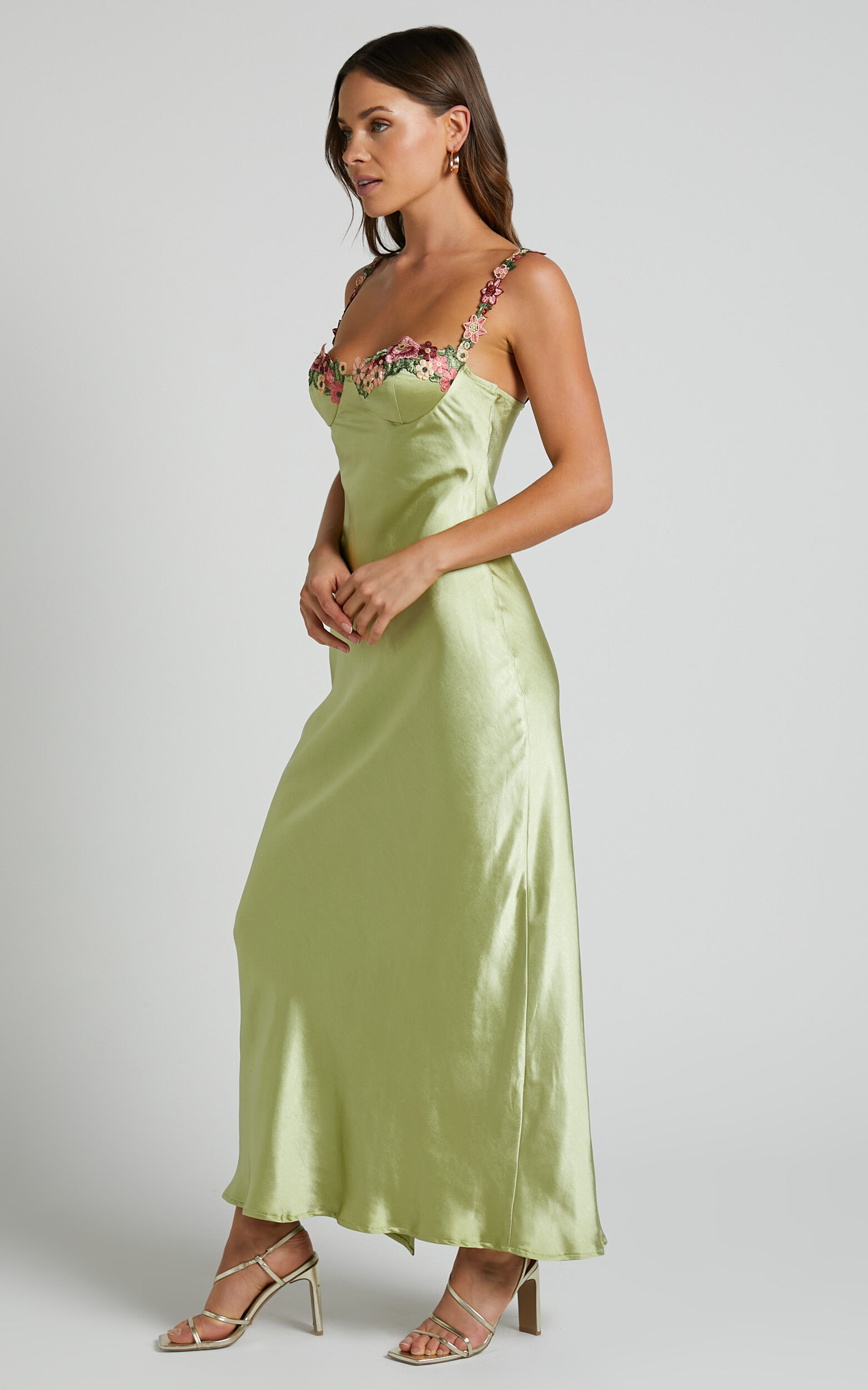 Satin cupped dress store