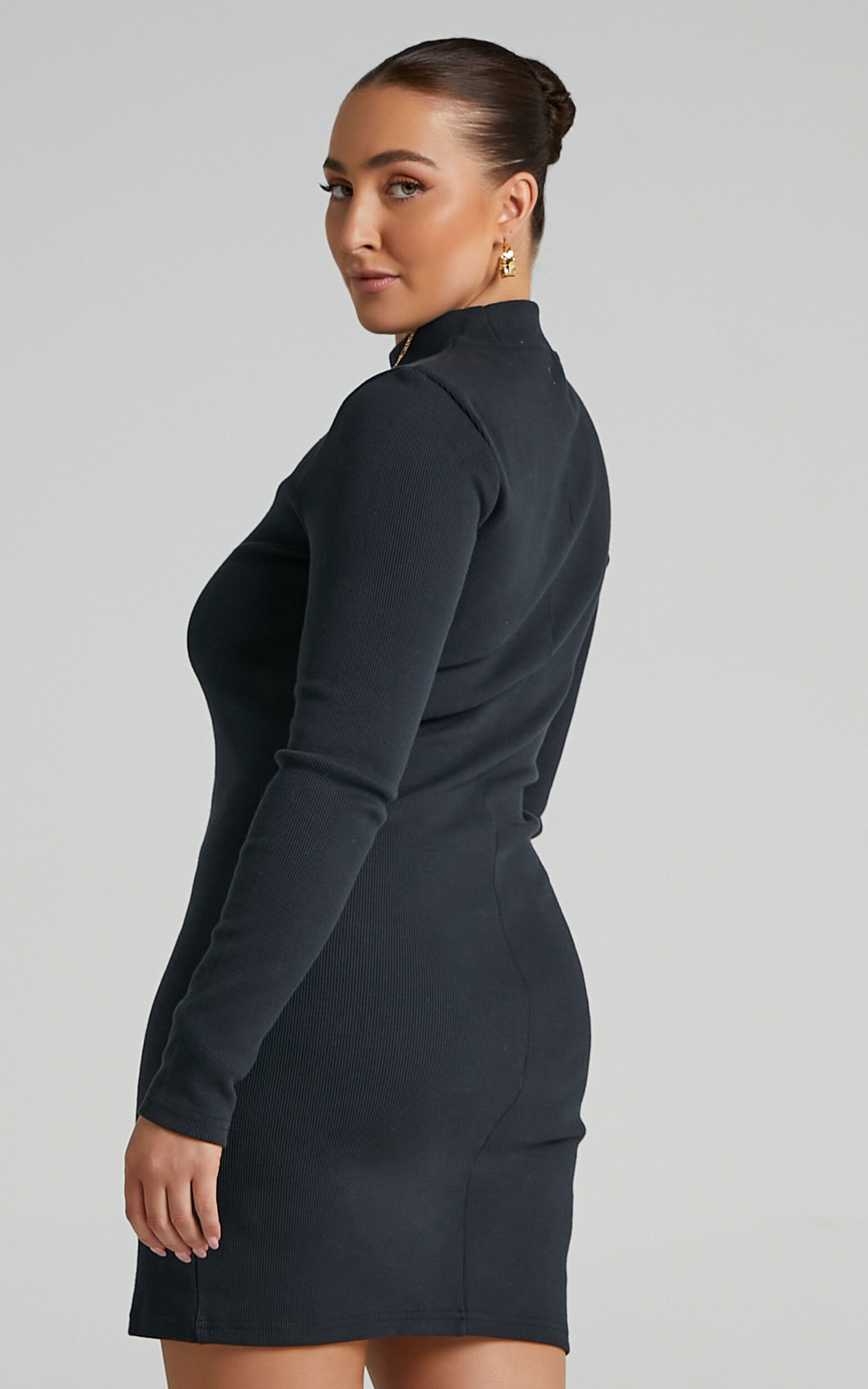 Neuw Jonesy Long Sleeve Dress in Black Showpo USA