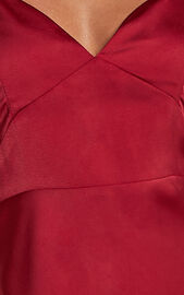 Jovana Midi Dress - Bust Panel Detail Satin Slip Dress in Wine | Showpo USA