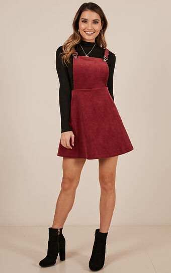 Thats What I Like Pinafore Dress In Wine