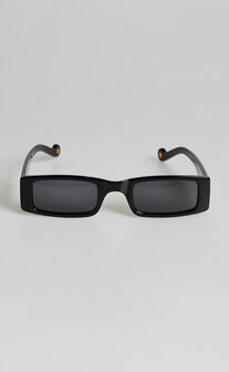 Jorgelina Rectangle Sunglasses in Black