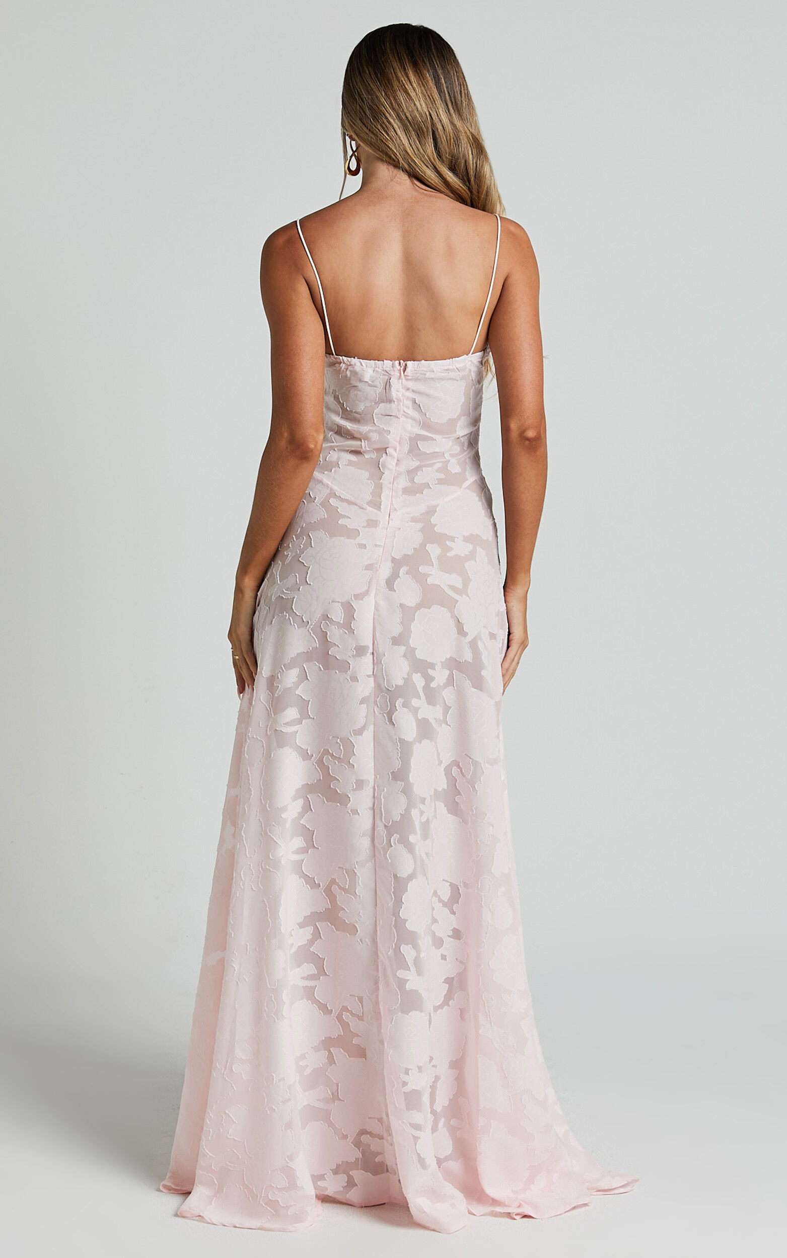 Lily Maxi Dress Sheer Jacquard Maxi Dress in Pink Showpo USA