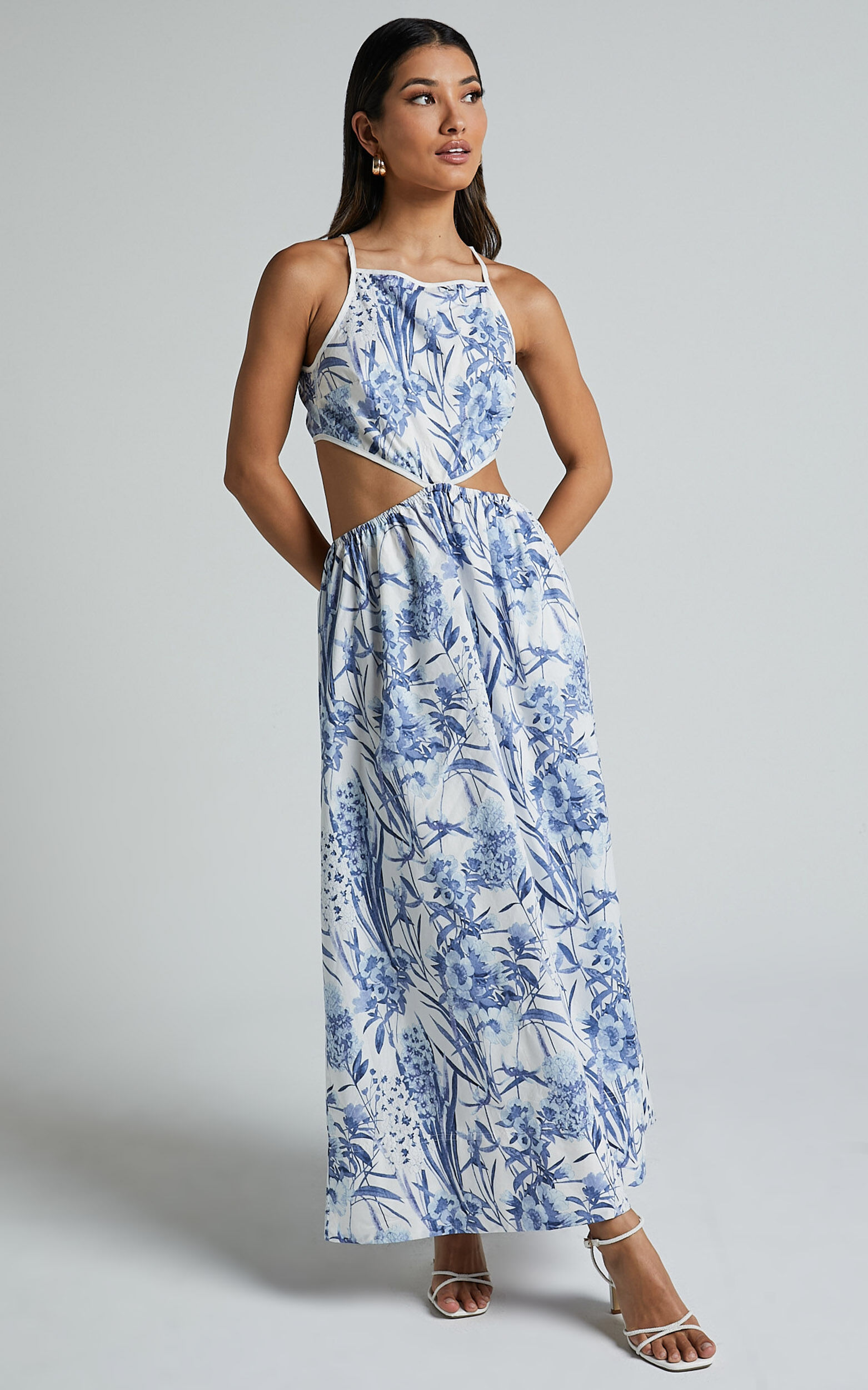 Showpo navy floral dress on sale