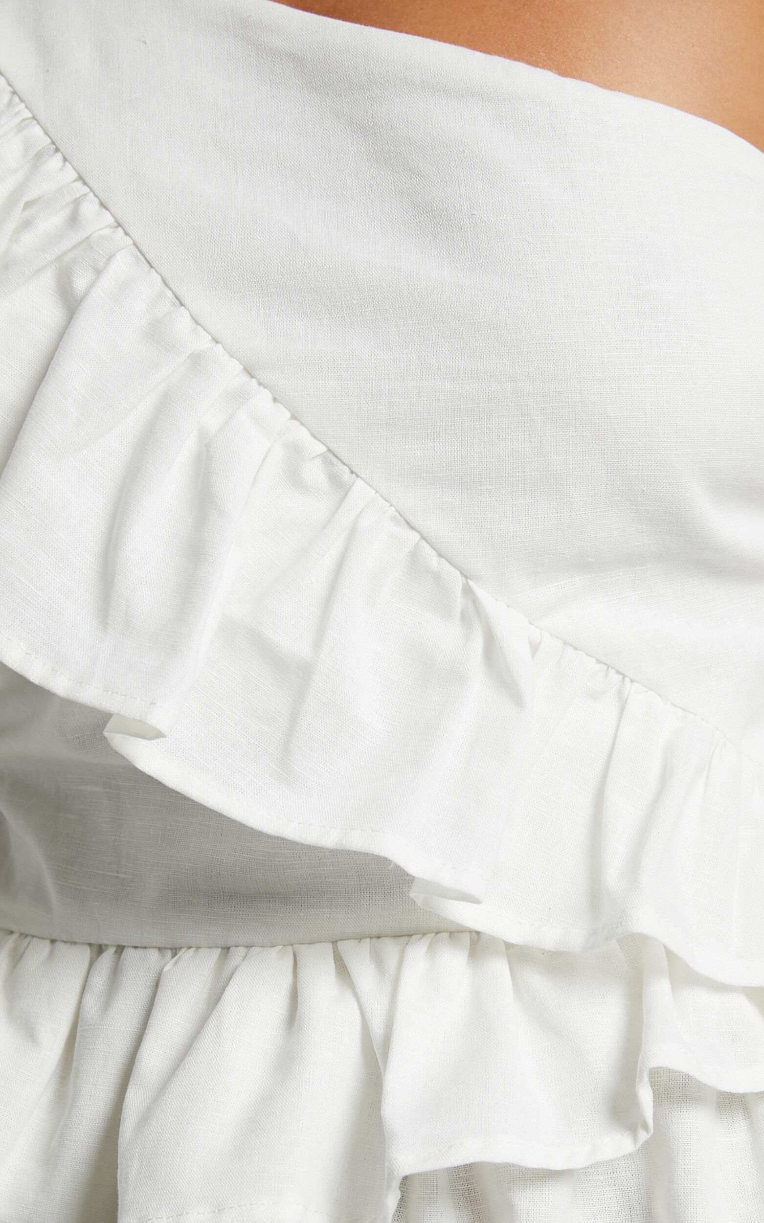 White one shoulder frill top new arrivals