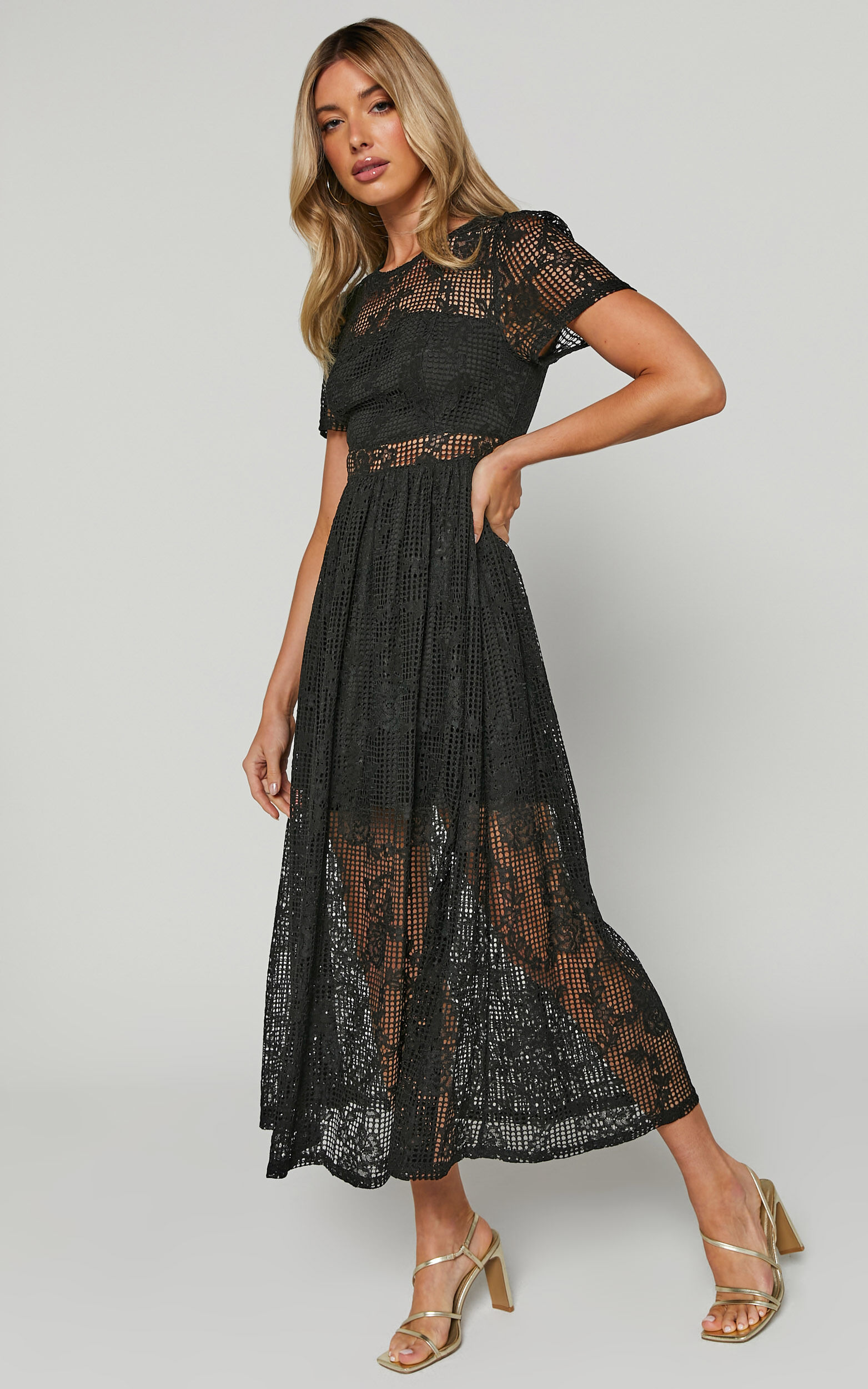 Leon Midi Dress - Short Sleeve Dress in Black | Showpo USA