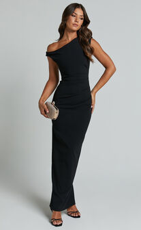 Genie Maxi Dress - Off The Shoulder Dress in Black